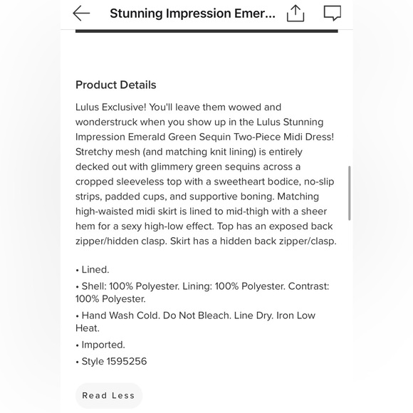 NWT - LuLu’s Two Piece Midi Dress - Sequin - Picture 6 of 12